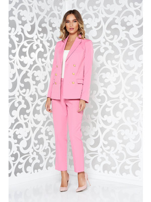 Pink StarShinerS irodai női kosztüm rugalmatlan anyag egyenes szabás belső béléssel << lejárt 869366