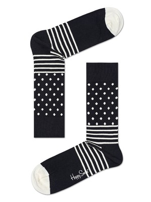 Happy Socks - Zokni Black & White (4 darab)