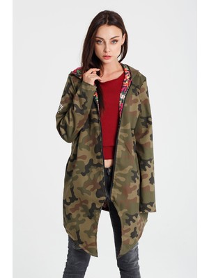 Naoko - Rövid kabát dwustronna Camouflage Fleurs x Edyta Górniak