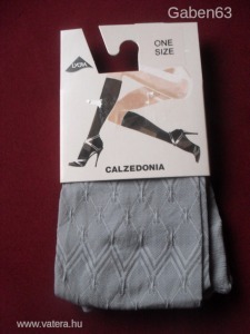 Női CALZEDONIA térdfix szürke cikk-cakkos virágos zokni ÚJ ! II. << lejárt 4400108 5 fotója