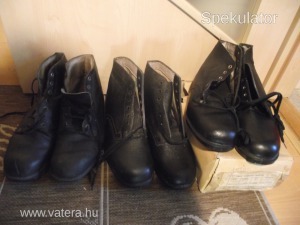 3 pár bőr, retro, munkás bakancs , kettő új, egy pár használt, Tisza cipő 9-9 1/2 mére << lejárt 1005605 75 fotója