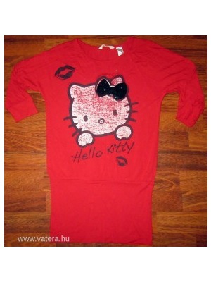 H&M Hello Kitty piros, nagy nyomott mintás tunika (146-152) << lejárt 869540