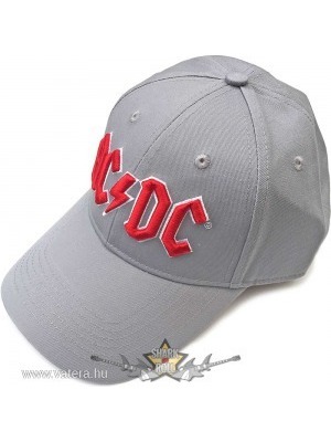 AC/DC - Red Logo Grey Baseball Cap. Puffi embléma . baseball sapka << lejárt 325418