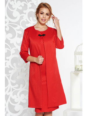 Piros elegáns női kosztüm enyhén elasztikus pamut << lejárt 719936