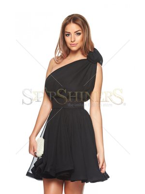 Fekete Ana Radu alkalmi egy vállas harang alakú ruha