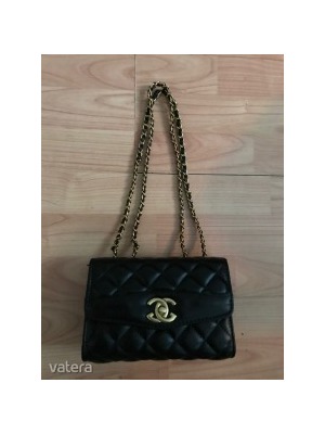 Chanel - replika; igényes, luxus kivitelezésű női vállpántos fekete kézitáska << lejárt 458764