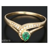 Smaragd brilliáns drágaköves arany gyűrű << lejárt 50512