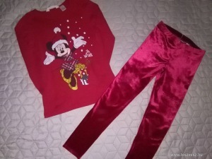 5-8 év H&M Minnie karácsonyi felső és bordó plüss leggings << lejárt 1370104 93 fotója