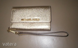 Újszerű,eredeti MICHAEL KORS Jet Set Travel Metallic Leather valódi bőr, Iphone 5 és b << lejárt 7892676 42 fotója