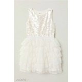H&M gyönyörű új, flitteres felsős, csupa tüll fehér alkalmi ruha, 152-es << lejárt 311668