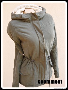 Only khaki, derékrészen szűkíthető, kapucnis parka kabát (XS-S) << lejárt 7420617 23 fotója