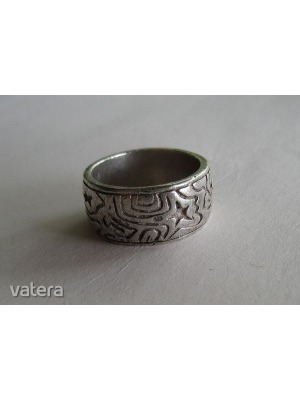 Széles, mintázott mexikói ezüst karika gyűrű - 1 Ft! << lejárt 731541