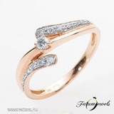 14k 0,15ct Rosé Arany Gyémánt Eljegyzési Gyűrű << lejárt 268494
