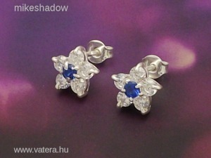 Virág formájú kék-fehér köves ezüst fülbevaló << lejárt 1573782 1 fotója