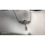 Nagyon dekoratív alkalmi ezüst collié-nyakék gyöngyökkel-ötvösékszer,925-ös m 43 cm << lejárt 500863