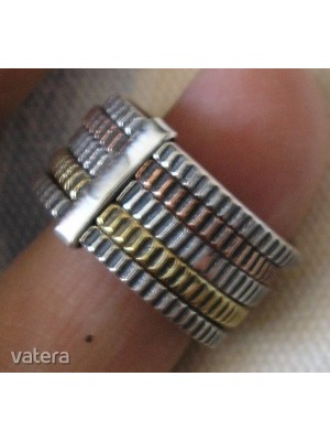 925 ezüst gyűrű 19,5/61,2 mm, három túnusú, karika jellegű << lejárt 373335