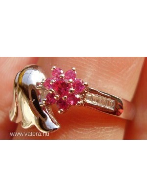925 ezüst gyűrű rubinnal 16,5/51,8 mm, érdekes << lejárt 516495