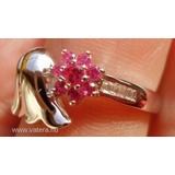 925 ezüst gyűrű rubinnal 16,5/51,8 mm, érdekes << lejárt 516495