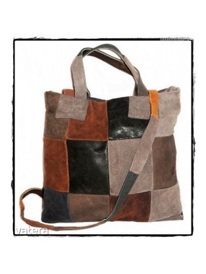 Különleges, nagy, vastag bőr olasz patchwork táska - 1 Ft-ról << lejárt 576024