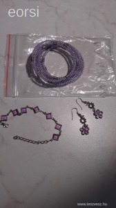 ékszer: lila ékszer csomag karkötő fülbevaló karperec Új 1 ft << lejárt 4280915 44 fotója