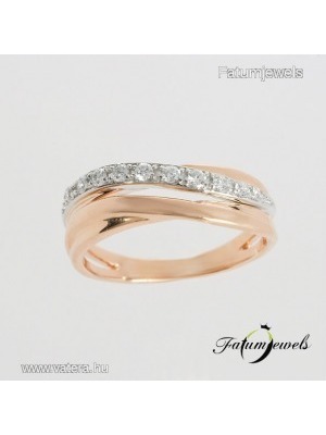 14k Rosé Arany Gyémánt Briliáns Eljegyzési Gyűrű << lejárt 289805