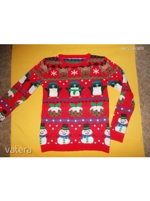 Karácsonyi mintás kötött pulóver - 12-13 év - 5 vásárolt termékből a legolcsóbb AJÁNDÉK! (116) << lejárt 407779