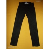 H&M bársonyos tapintású simizős anyagú vastagabb fekete leggings - 11-12 év (116) << lejárt 401031