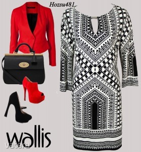 WALLIS elegáns ruha geometrikus mintákkal fekete-fehérben 42/44-es 1Ft! << lejárt 9579100 27 fotója