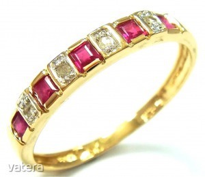 9k Arany gyűrű 4db gyémánttal+5db rubinnal! Díszdobozban! << lejárt 1853377 65 fotója