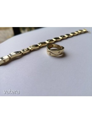 Arany női gyűrű és karlánc szett ( 14 K / 37.5 g / wesselton drágakő ) << lejárt 313295