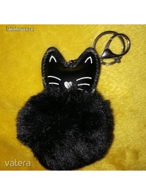 Fekete macska cicás védelmező kulcstartó ÚJ!! << lejárt 261780