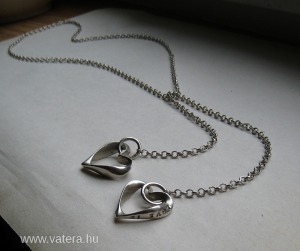 Extra hosszú ezüst nyaklánc, két nagy feliratos szívvel << lejárt 6609926 35 fotója