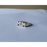 Ezüst gyűrű "Mum", anya felirattal, aranyozással << lejárt 617066