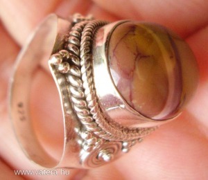925-ös ezüst gyűrű mokait jáspissal 19,3/60,6 mm << lejárt 3805813 57 fotója