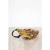 Aranyszínű táska flitteres díszítéssel cipzárral és hosszú, állítható pánttal