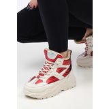 High-top farren piros női sneakers