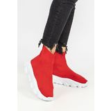 High-top twelve piros női sneakers