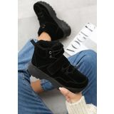 High-top jara fekete női sneakers