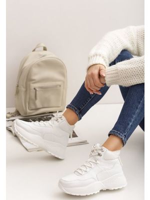 High-top ridava fehér női sneakers