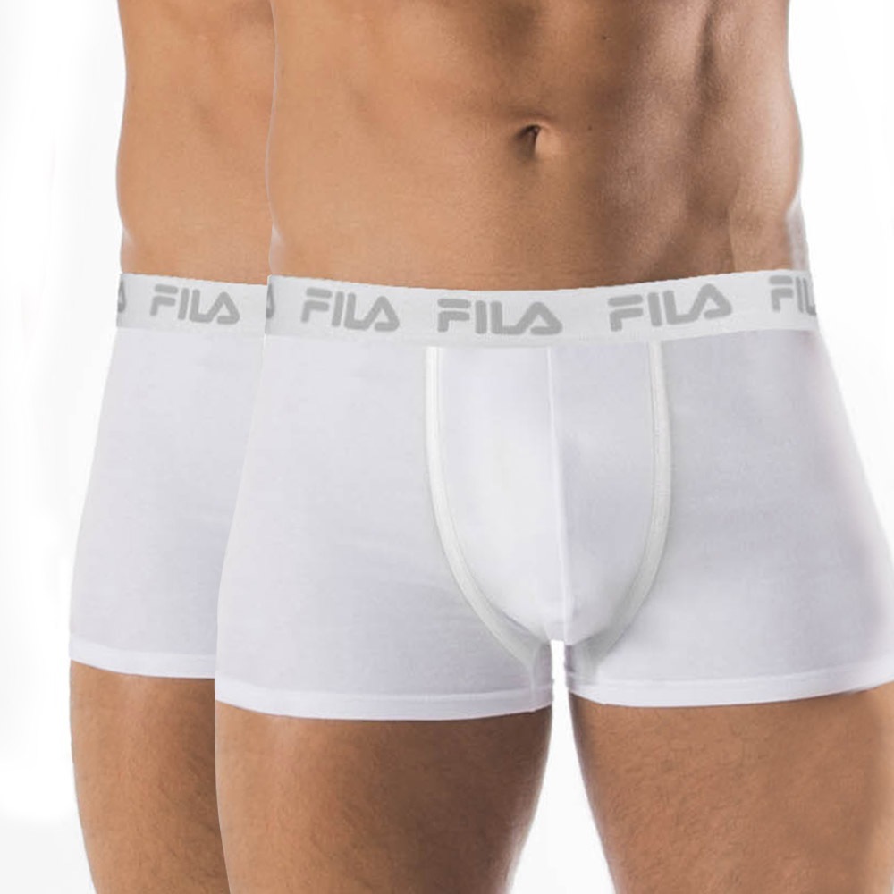 FILA férfi boxeralsó, fehér, fehér színű gumival, 2 db-os csomagolás fotója