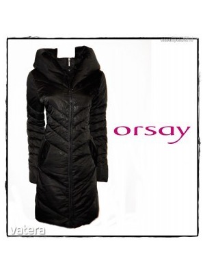Csodás fekete steppelt meleg ORSAY pehely kabát (38-as, S-es) - 1 Ft-ról << lejárt 859498