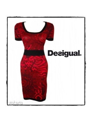 Csodás, gépi kötött dögös vörös DESIGUAL ruha (L-es) - 1 Ft-ról << lejárt 809255