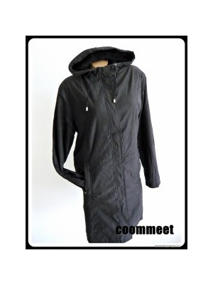Marks&Spencer Per Una fekete, hosszított fazonú, polárral bélelt, kapucnis kabát kabát (M) << lejárt 553930