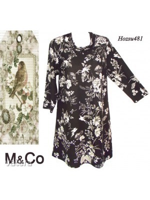 M&CO kötött ruha vintage, madárkás mintával 48-as 1Ft! << lejárt 136580