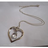 Különleges ezüst kelta nyaklánc, arany és ezüst nagy szívvel, kövekkel, hátoldalán felirattal << lejárt 65920