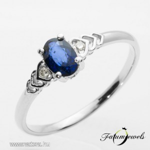 ER301 14k Gyémánt Kék Zafír Gyűrű << lejárt 21758 30 fotója