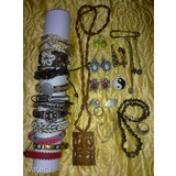 Ékszer csomag: fülbevalók, gyűrűk, sok karkötő, nyakláncok, bross, kézműves, enikai ékszerek << lejárt 371674
