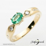 ER315 14k Gyémánt Smaragd Gyűrű << lejárt 677171