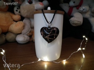 Fekete - arany szív alakú üvegmedál << lejárt 535664 1 fotója
