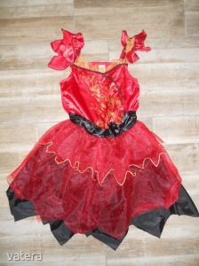 HALLOWEEN piros-arany-fekete, csillámos, szatén masnis lány jelmez 11-12 év 146-152 cm << lejárt 6299197 5 fotója